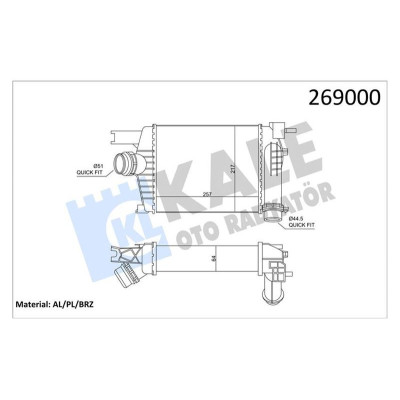 Renault Clio IV / Dacia Duster Turbo Radyatörü (İntercooler) - 144961381R Renault Clio IV / Dacia Duster Turbo Radyatörü (İntercooler) - 144961381R